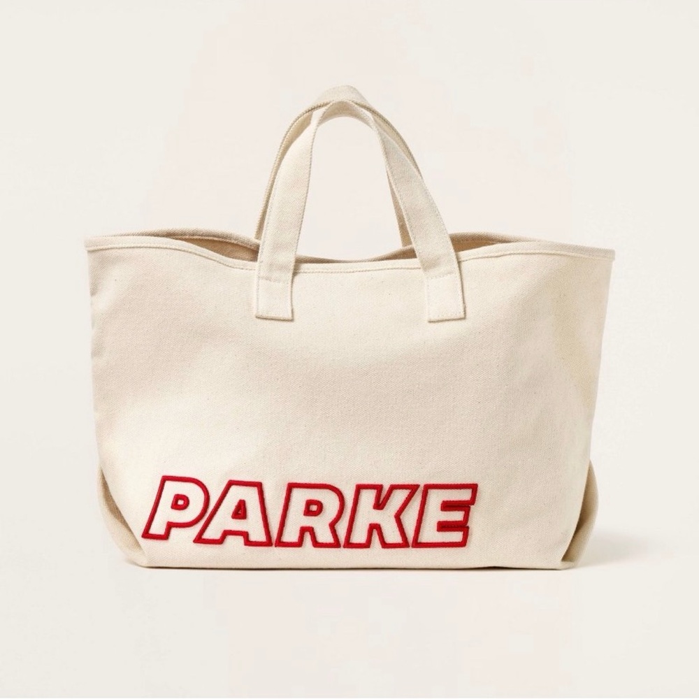 Parke x Target canvas tote embroidered logo